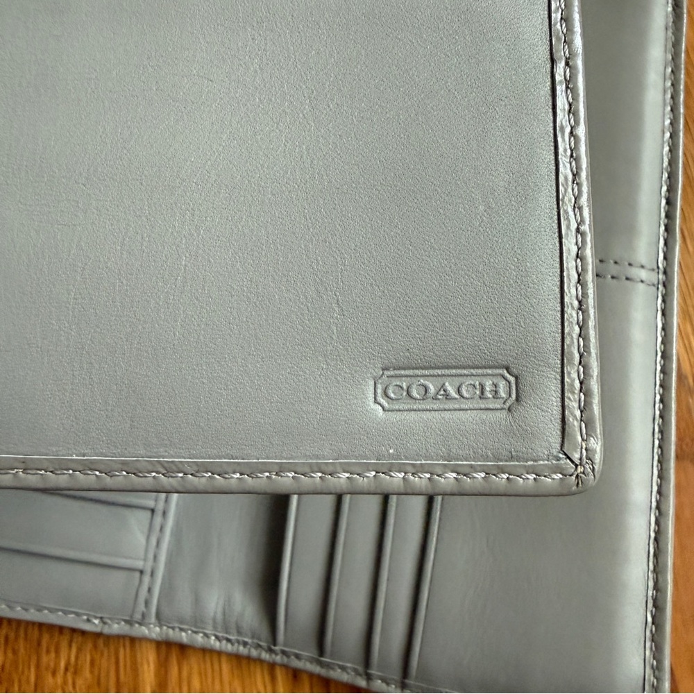 Coach gray silver CC print full size wallet with checkbook holder - Picture 11 of 11